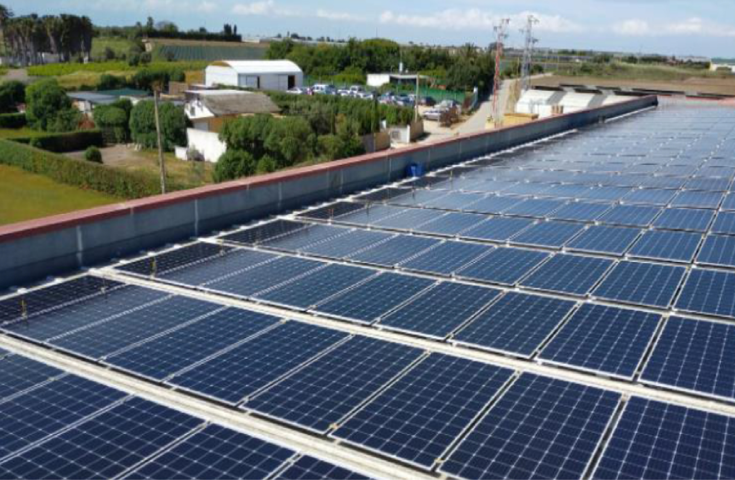 Parque de paneles solares para autoconsumo energético a gran escala